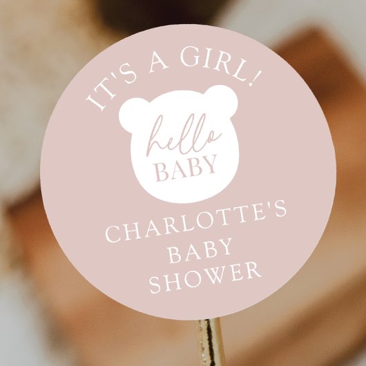 Hallo Baby Bear Es ist ein Junge Runder Aufkleber