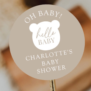 Hallo Baby Bear Es ist ein Junge Runder Aufkleber