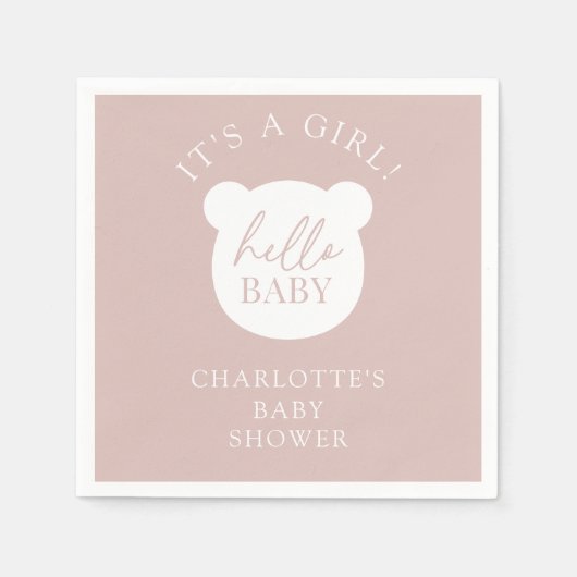 Hallo Baby Bear Es ist ein Junge Serviette (Vorderseite)