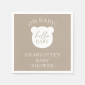 Hallo Baby Bear Es ist ein Junge Serviette (Vorderseite)