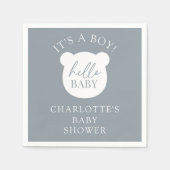 Hallo Baby Bear Es ist ein Junge Serviette (Vorderseite)