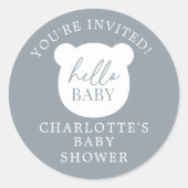 Hallo Baby Bear Sie sind eingeladen Runder Aufkleber (Vorderseite)