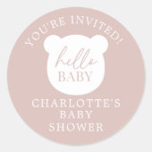 Hallo Baby Bear Sie sind eingeladen Runder Aufkleber (Vorderseite)