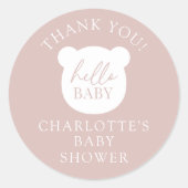 Hallo Baby Bear Vielen Dank Runder Aufkleber (Vorderseite)