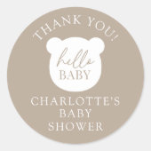 Hallo Baby Bear Vielen Dank Runder Aufkleber (Vorderseite)