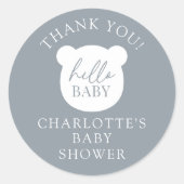 Hallo Baby Bear Vielen Dank Runder Aufkleber (Vorderseite)