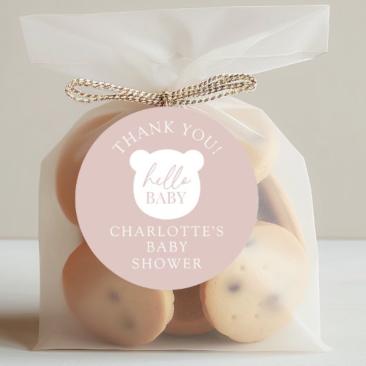 Hallo Baby Bear Vielen Dank Runder Aufkleber