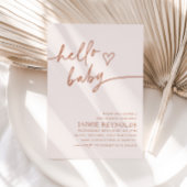 Hallo Baby Beige Neutrale Baby Dusche Einladung