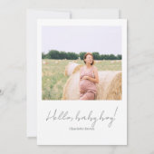 Hallo Baby Bekleidung & Blume Boho Boy Baby Dusche Einladung (Rückseite)