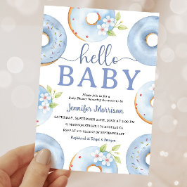 Hallo Baby Blue Donuts Baby Shower Einladung