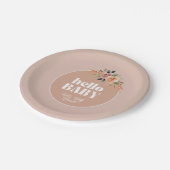 Hallo Baby, Boho Baby Dusche Pappteller (Schrägansicht)