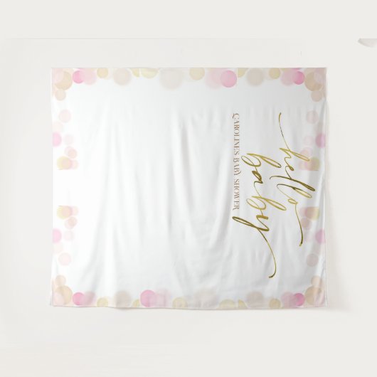 Hallo Baby Boho Baby Girl Dusche Hintergrund Wandteppich (Vorderseite (Horizontal))