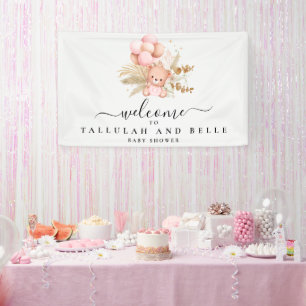 Hallo Baby Boho Bär Shower Banner