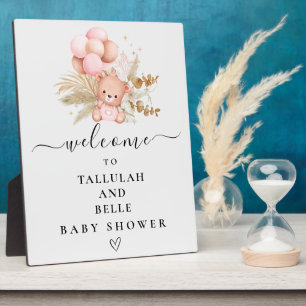 Hallo Baby Boho Bär Shower Fotoplatte