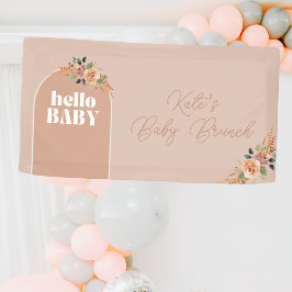 Hallo Baby, Boho Moderne Babydusche Banner