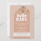 Hallo Baby, Boho Moderne Babydusche Einladung (Vorderseite)