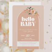 Hallo Baby, Boho Moderne Babydusche Einladung