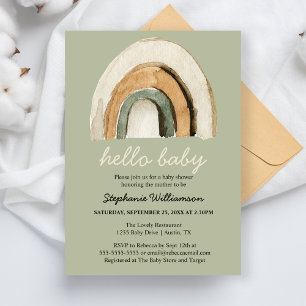 Hallo Baby Boho Regenbogen Baby Shower Einladung