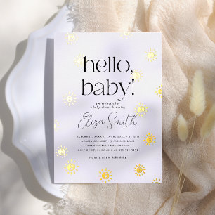 Hallo Baby Boho Sonnenschein-Baby-Party Folieneinladung