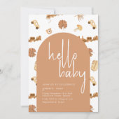 Hallo Baby Boho Style Baby Dusche Einladung (Vorderseite)