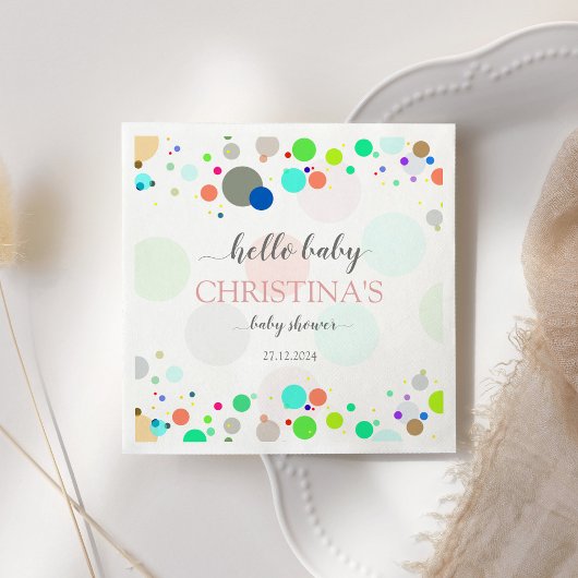 Hallo Baby Colorful Dots Baby Dusche Serviette