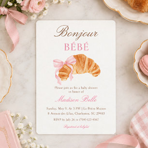 Hallo Baby-Croissant-Schleife französische Babypar Einladung