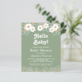 Hallo Baby Daisy Baby Dusche Einladung (Stehend Vorderseite)