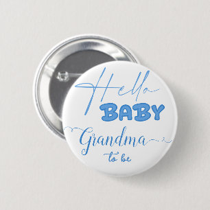 Hallo Baby Elegant Ozeanblau werdende Oma Button