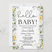 Hallo Baby Floral Baby Dusche Einladung (Vorderseite)