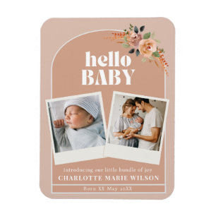 Hallo Baby Geburtsankündigung  Magnet
