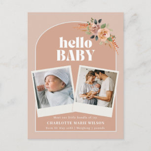 Hallo Baby-Geburtsankündigung Postkarte