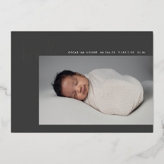 Hallo Baby Geburtsfoto-Ankündigung Holzkohle-Folie Folieneinladung
