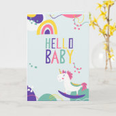 Hallo Baby Grußkarte Karte (Gelbe Blume)