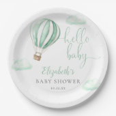 Hallo Baby Hot Air Ballon Neutral Baby Dusche Pappteller (Vorderseite)