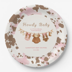 Hallo Baby Kleine Cowgirl Baby Shower Pappteller