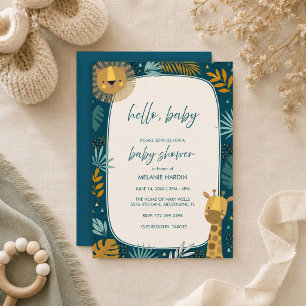 Hallo Baby Löwe Safari Baby Shower Einladung