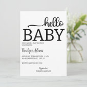 Hallo Baby Minimalistisch Baby Dusche Einladung (Stehend Vorderseite)