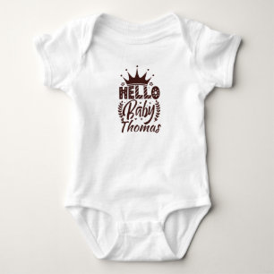 Hallo Baby mit Crown Baby's Name, Schokolade Brown Strampler