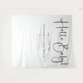 Hallo Baby Modernes Script Babydusche Hintergrund Wandteppich (Vorderseite (Horizontal))