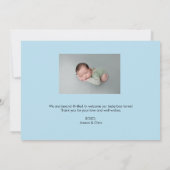 Hallo Baby Name Geburtsdatum Proud Eltern Fotos Ankündigung (Rückseite)