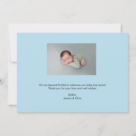 Hallo Baby Name Geburtsdatum Proud Eltern Fotos Ankündigung (Rückseite)