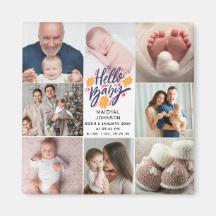 Hallo Baby Neugeborenen-Geburtsstatistiken 8 Fot Magnet