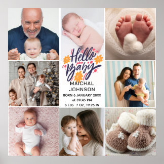 Hallo Baby | Neugeborenen-Geburtsstatistiken 8 Fot Poster