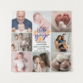 Hallo Baby | Neugeborenen-Geburtsstatistiken 8 Fot Wandteppich