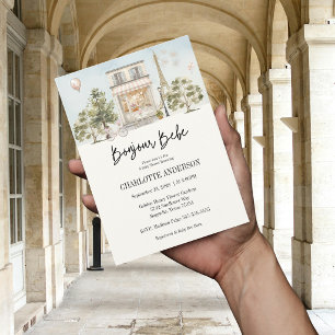 Hallo Baby Paris Französische Babyparty Einladung