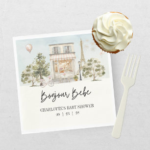 Hallo Baby Paris Französische Babyparty Serviette