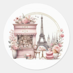 Hallo Baby Parisische Babyparty Runder Aufkleber
