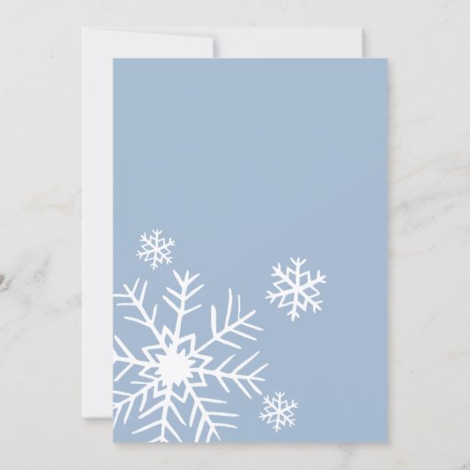 Hallo Baby Penguin, Winter blaue Babydusche Einladung (Rückseite)