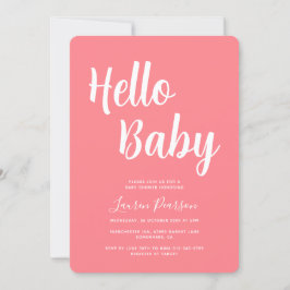Hallo Baby Pink Baby Dusche Einladung