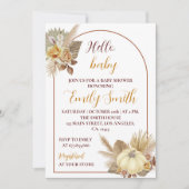 Hallo Baby Pumpkin Baby Shower Einladung (Vorderseite)